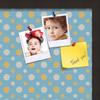 ArtToFrames 20x20 Inch Custom Cork Bulletin Board. This Blue - White Dots Pin Board Comes Has a Fabric Style Canvas Finish, in a Coffee Frame (PinPix-345-20x20_FRBW26061) view 2