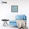 ArtToFrames 20x20 Inch Custom Cork Bulletin Board. This Blue - White Dots Pin Board Comes Has a Fabric Style Canvas Finish, in a Coffee Frame (PinPix-345-20x20_FRBW26061) view 4