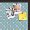 ArtToFrames 24x24 Inch Custom Cork Bulletin Board. This Blue - White Dots Pin Board Comes Has a Fabric Style Canvas Finish, in a Coffee Frame (PinPix-345-24x24_FRBW26061) view 2