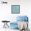 ArtToFrames 24x24 Inch Custom Cork Bulletin Board. This Blue - White Dots Pin Board Comes Has a Fabric Style Canvas Finish, in a Coffee Frame (PinPix-345-24x24_FRBW26061) view 3