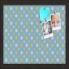 ArtToFrames 18x12 Inch Custom Cork Bulletin Board. This Blue - White Dots Pin Board Comes Has a Fabric Style Canvas Finish, in a Coffee Frame (PinPix-345-18x12_FRBW26061) view 1