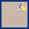 PinPix Decorative pin Cork Bulletin Board Made from Canvas, Retro Pattern Printed at 20x20 Inches and Framed in Blue Stain on Beech (PinPix-348) view 1
