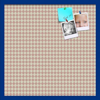 PinPix Decorative pin Cork Bulletin Board Made from Canvas, Retro Pattern Printed at 24x24 Inches and Framed in Blue Stain on Beech (PinPix-348)