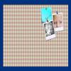 PinPix Decorative pin Cork Bulletin Board Made from Canvas, Retro Pattern Printed at 24x16 Inches and Framed in Blue Stain on Beech (PinPix-348) view 1