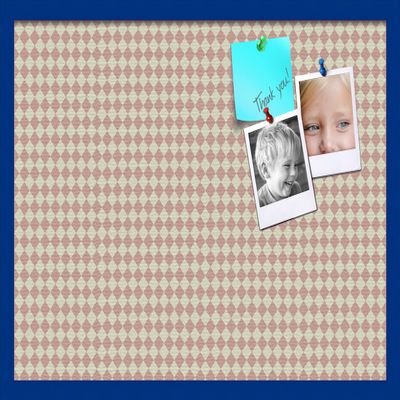 PinPix Decorative pin Cork Bulletin Board Made from Canvas, Retro Pattern Printed at 30x20 Inches and Framed in Blue Stain on Beech (PinPix-348)