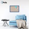 PinPix Decorative pin Cork Bulletin Board Made from Canvas, Retro Pattern Printed at 30x20 Inches and Framed in Blue Stain on Beech (PinPix-348) view 4