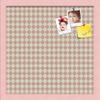 PinPix Decorative pin Cork Bulletin Board Made from Canvas, Retro Pattern Printed at 16x16 Inches and Framed in Baby Pink Stain on Beech (PinPix-348) view 1