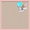 PinPix Decorative pin Cork Bulletin Board Made from Canvas, Retro Pattern Printed at 24x24 Inches and Framed in Baby Pink Stain on Beech (PinPix-348) view 1
