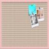 PinPix Decorative pin Cork Bulletin Board Made from Canvas, Retro Pattern Printed at 30x20 Inches and Framed in Baby Pink Stain on Beech (PinPix-348) view 1