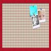 PinPix Decorative pin Cork Bulletin Board Made from self-Healing Canvas, Retro Pattern Printed at 24x16 Inches and Framed in Red Stain on Beech(WOM56673) view 1