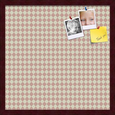 PinPix Decorative pin Cork Bulletin Board Made from self-Healing Canvas, Retro Pattern Printed at 20x20 Inches and Framed in Classic Mahogany Frame(WOM59504)