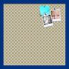 PinPix Decorative pin Cork Bulletin Board Made from Canvas, Retro Pattern Printed at 20x20 Inches and Framed in Blue Stain on Beech (PinPix-356) view 1