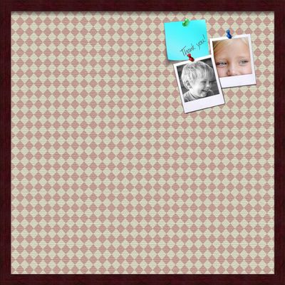 PinPix Decorative pin Cork Bulletin Board Made from self-Healing Canvas, Retro Pattern Printed at 24x24 Inches and Framed in Classic Mahogany Frame(WOM59504)