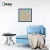 PinPix Decorative pin Cork Bulletin Board Made from Canvas, Retro Pattern Printed at 24x24 Inches and Framed in Blue Stain on Beech (PinPix-356) view 4