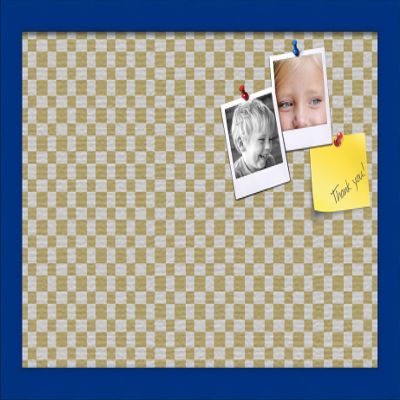 PinPix Decorative pin Cork Bulletin Board Made from Canvas, Retro Pattern Printed at 18x12 Inches and Framed in Blue Stain on Beech (PinPix-356)