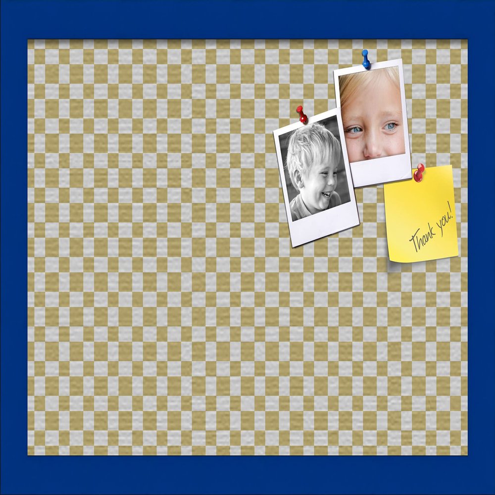 PinPix Decorative pin Cork Bulletin Board Made from Canvas, Retro Pattern Printed at 18x12 Inches and Framed in Blue Stain on Beech (PinPix-356)