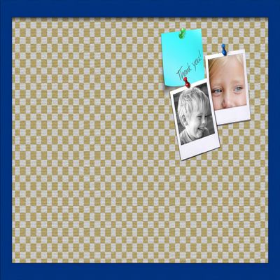 PinPix Decorative pin Cork Bulletin Board Made from Canvas, Retro Pattern Printed at 24x16 Inches and Framed in Blue Stain on Beech (PinPix-356)