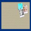 PinPix Decorative pin Cork Bulletin Board Made from Canvas, Retro Pattern Printed at 24x16 Inches and Framed in Blue Stain on Beech (PinPix-356) view 1