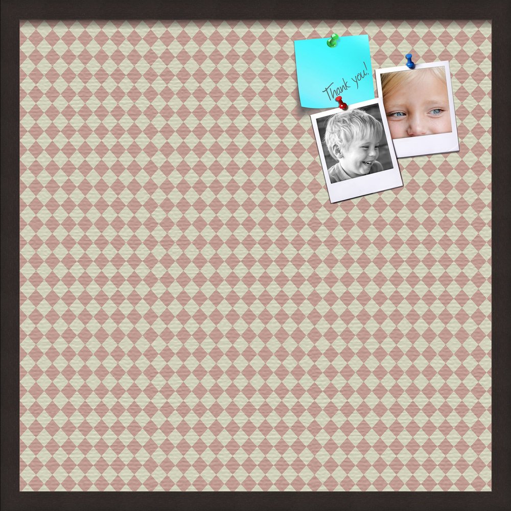 PinPix Decorative pin Cork Bulletin Board Made from self-Healing Canvas, Retro Pattern Printed at 24x24 Inches and Framed in Coffee(WOM1343)