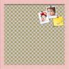 PinPix Decorative pin Cork Bulletin Board Made from Canvas, Retro Pattern Printed at 16x16 Inches and Framed in Baby Pink Stain on Beech (PinPix-356) view 1