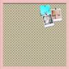PinPix Decorative pin Cork Bulletin Board Made from Canvas, Retro Pattern Printed at 24x24 Inches and Framed in Baby Pink Stain on Beech (PinPix-356) view 1