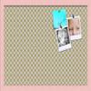 PinPix Decorative pin Cork Bulletin Board Made from Canvas, Retro Pattern Printed at 24x16 Inches and Framed in Baby Pink Stain on Beech (PinPix-356) view 1