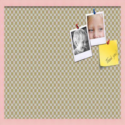 PinPix Decorative pin Cork Bulletin Board Made from Canvas, Retro Pattern Printed at 30x20 Inches and Framed in Baby Pink Stain on Beech (PinPix-356)