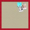PinPix Decorative pin Cork Bulletin Board Made from self-Healing Canvas, Retro Pattern Printed at 20x20 Inches and Framed in Red Stain on Beech(WOM56673) view 1