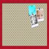 PinPix Decorative pin Cork Bulletin Board Made from self-Healing Canvas, Retro Pattern Printed at 24x16 Inches and Framed in Red Stain on Beech(WOM56673) view 1