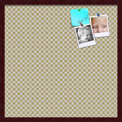 PinPix Decorative pin Cork Bulletin Board Made from self-Healing Canvas, Retro Pattern Printed at 24x24 Inches and Framed in Classic Mahogany Frame(WOM59504)