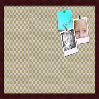 PinPix Decorative pin Cork Bulletin Board Made from self-Healing Canvas, Retro Pattern Printed at 24x16 Inches and Framed in Classic Mahogany Frame(WOM59504)