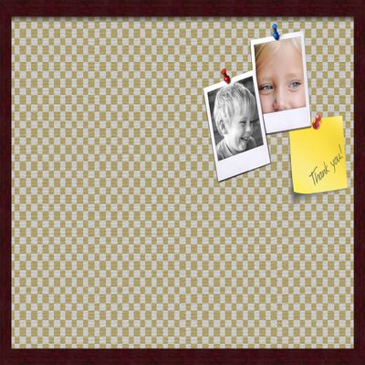PinPix Decorative pin Cork Bulletin Board Made from self-Healing Canvas, Retro Pattern Printed at 30x20 Inches and Framed in Classic Mahogany Frame(WOM59504)