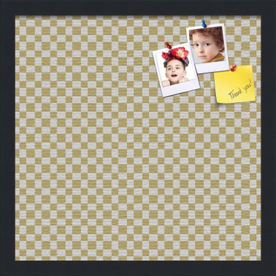 PinPix Decorative pin Cork Bulletin Board Made from Canvas, Retro Pattern Printed at 16x16 Inches and Framed in Satin Black (PinPix-356)