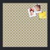 PinPix Decorative pin Cork Bulletin Board Made from Canvas, Retro Pattern Printed at 16x16 Inches and Framed in Satin Black (PinPix-356) view 1