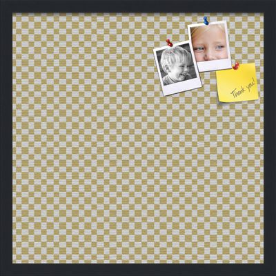 PinPix Decorative pin Cork Bulletin Board Made from Canvas, Retro Pattern Printed at 20x20 Inches and Framed in Satin Black (PinPix-356)