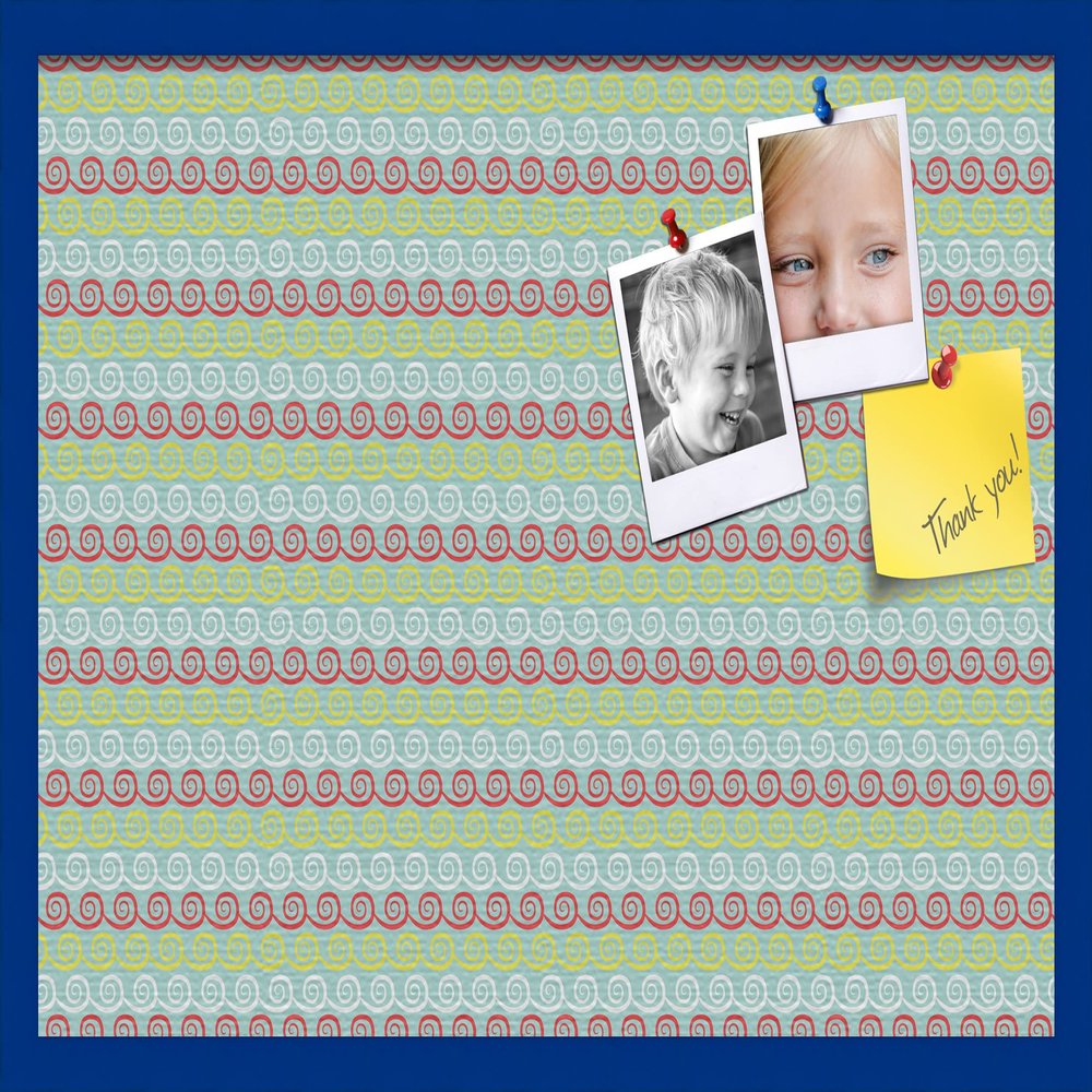 PinPix Decorative pin Cork Bulletin Board Made from Canvas, Vivid Pattern Printed at 30x20 Inches and Framed in Blue Stain on Beech (PinPix-358)