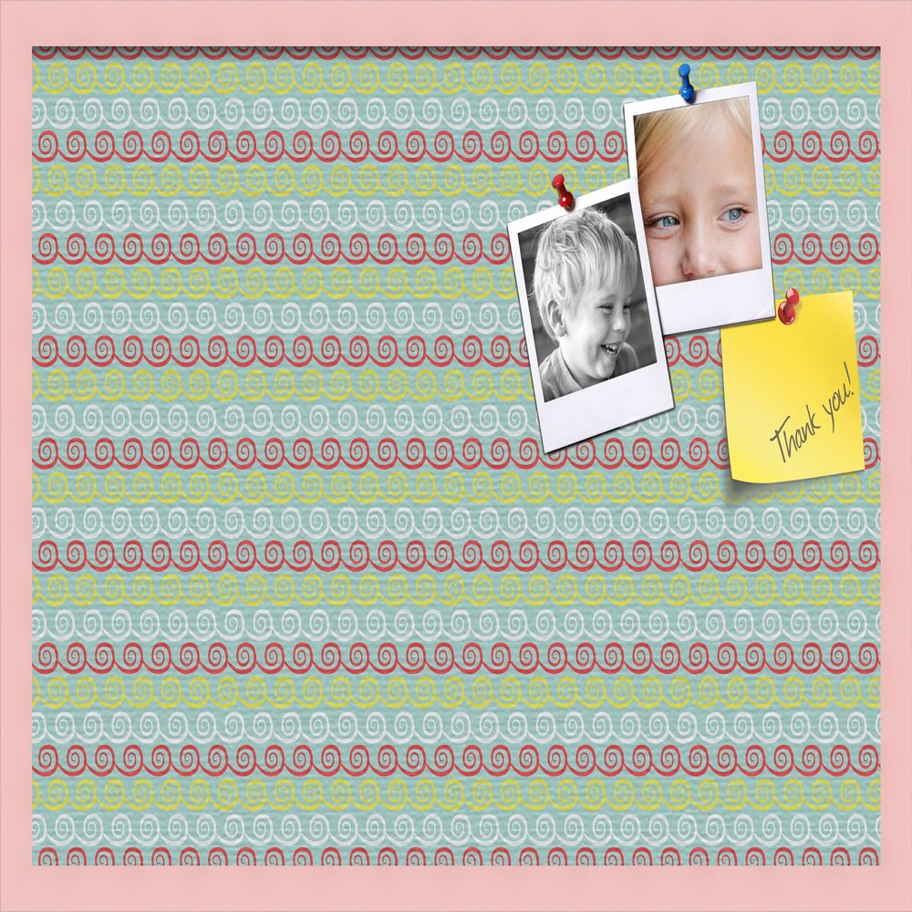 PinPix Decorative pin Cork Bulletin Board Made from Canvas, Vivid Pattern Printed at 30x20 Inches and Framed in Baby Pink Stain on Beech (PinPix-358)