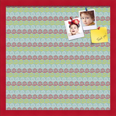 PinPix Decorative pin Cork Bulletin Board Made from self-Healing Canvas, Vivid Pattern Printed at 20x20 Inches and Framed in Red Stain on Beech(WOM56673)