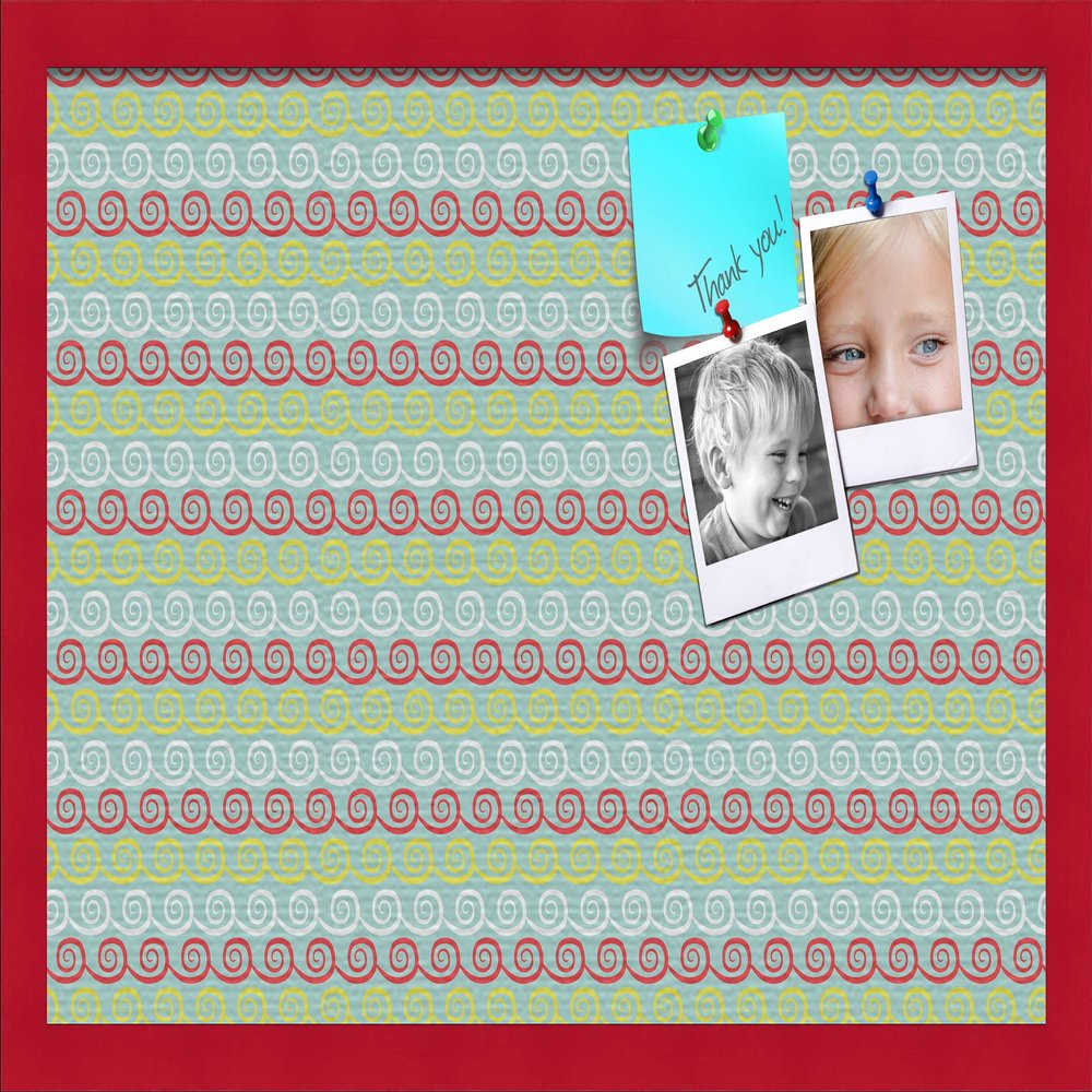 PinPix Decorative pin Cork Bulletin Board Made from self-Healing Canvas, Vivid Pattern Printed at 24x16 Inches and Framed in Red Stain on Beech(WOM56673)