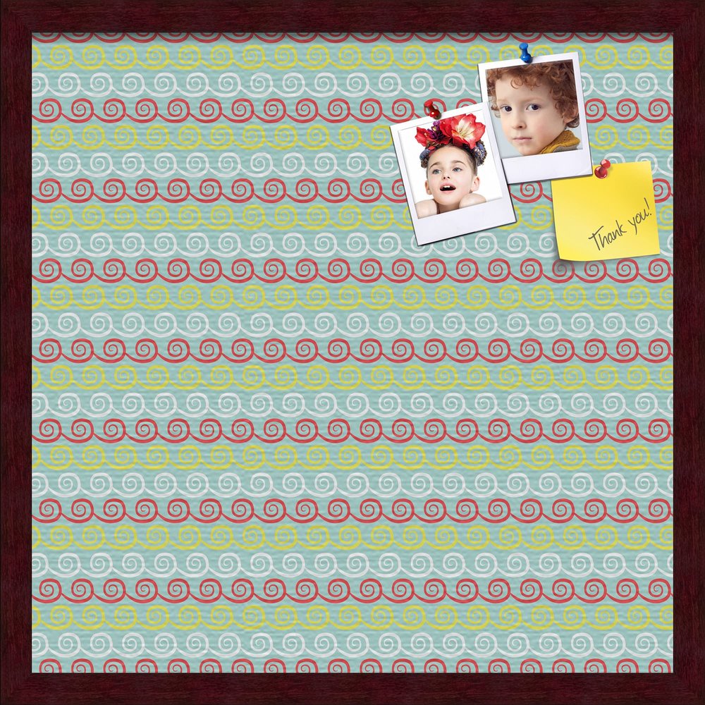 PinPix Decorative pin Cork Bulletin Board Made from self-Healing Canvas, Vivid Pattern Printed at 20x20 Inches and Framed in Classic Mahogany Frame(WOM59504)