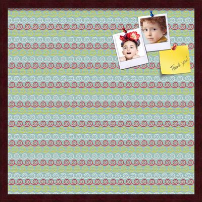 PinPix Decorative pin Cork Bulletin Board Made from self-Healing Canvas, Vivid Pattern Printed at 24x24 Inches and Framed in Classic Mahogany Frame(WOM59504)