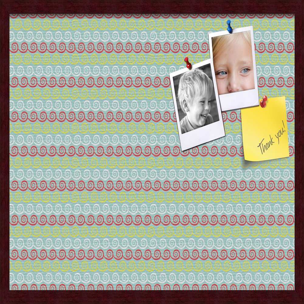 PinPix Decorative pin Cork Bulletin Board Made from self-Healing Canvas, Vivid Pattern Printed at 30x20 Inches and Framed in Classic Mahogany Frame(WOM59504)