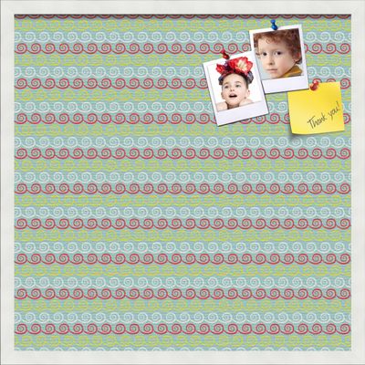 PinPix Decorative pin Cork Bulletin Board Made from self-Healing Canvas, Vivid Pattern Printed at 24x24 Inches and Framed in Satin White Frame(WOM59504)