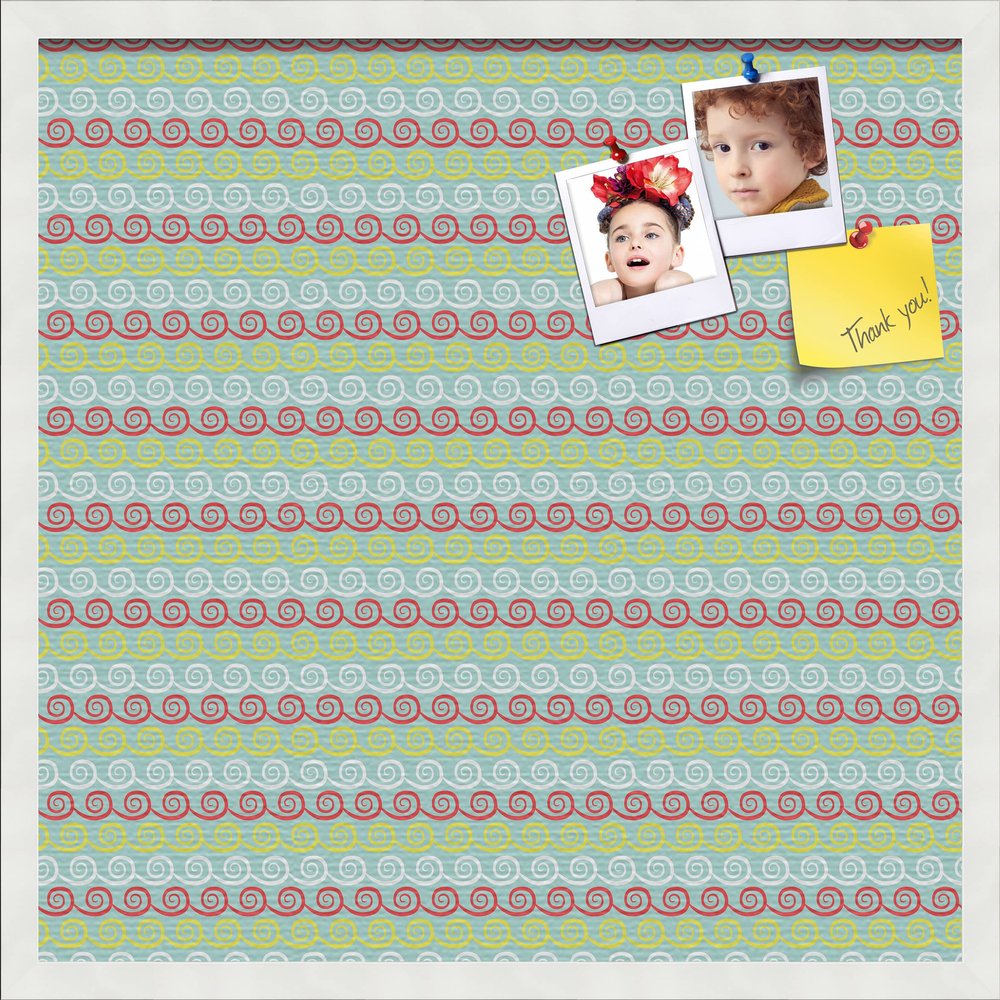 PinPix Decorative pin Cork Bulletin Board Made from self-Healing Canvas, Vivid Pattern Printed at 24x24 Inches and Framed in Satin White Frame(WOM59504)