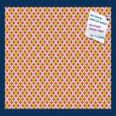PinPix Decorative pin Cork Bulletin Board Made from Canvas, Vivid Pattern Printed at 24x16 Inches and Framed in Blue Stain on Beech (PinPix-359)