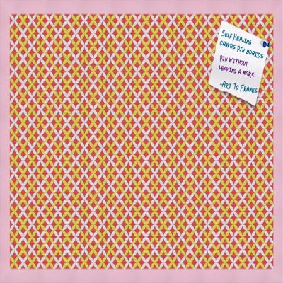 PinPix Decorative pin Cork Bulletin Board Made from Canvas, Vivid Pattern Printed at 30x20 Inches and Framed in Baby Pink Stain on Beech (PinPix-359)