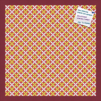 PinPix Decorative pin Cork Bulletin Board Made from self-Healing Canvas, Vivid Pattern Printed at 20x20 Inches and Framed in Red Stain on Beech(WOM56673)