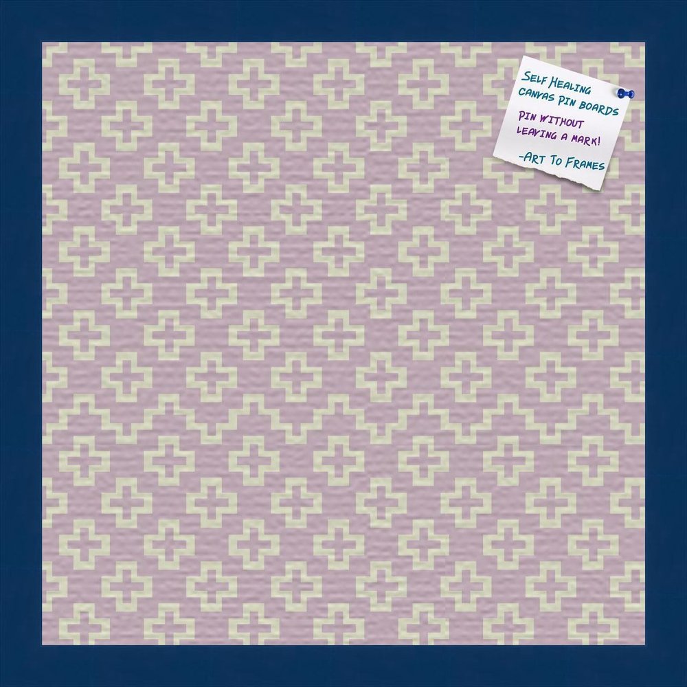 PinPix Decorative pin Cork Bulletin Board Made from Canvas, Retro Pattern Printed at 16x16 Inches and Framed in Blue Stain on Beech (PinPix-352)