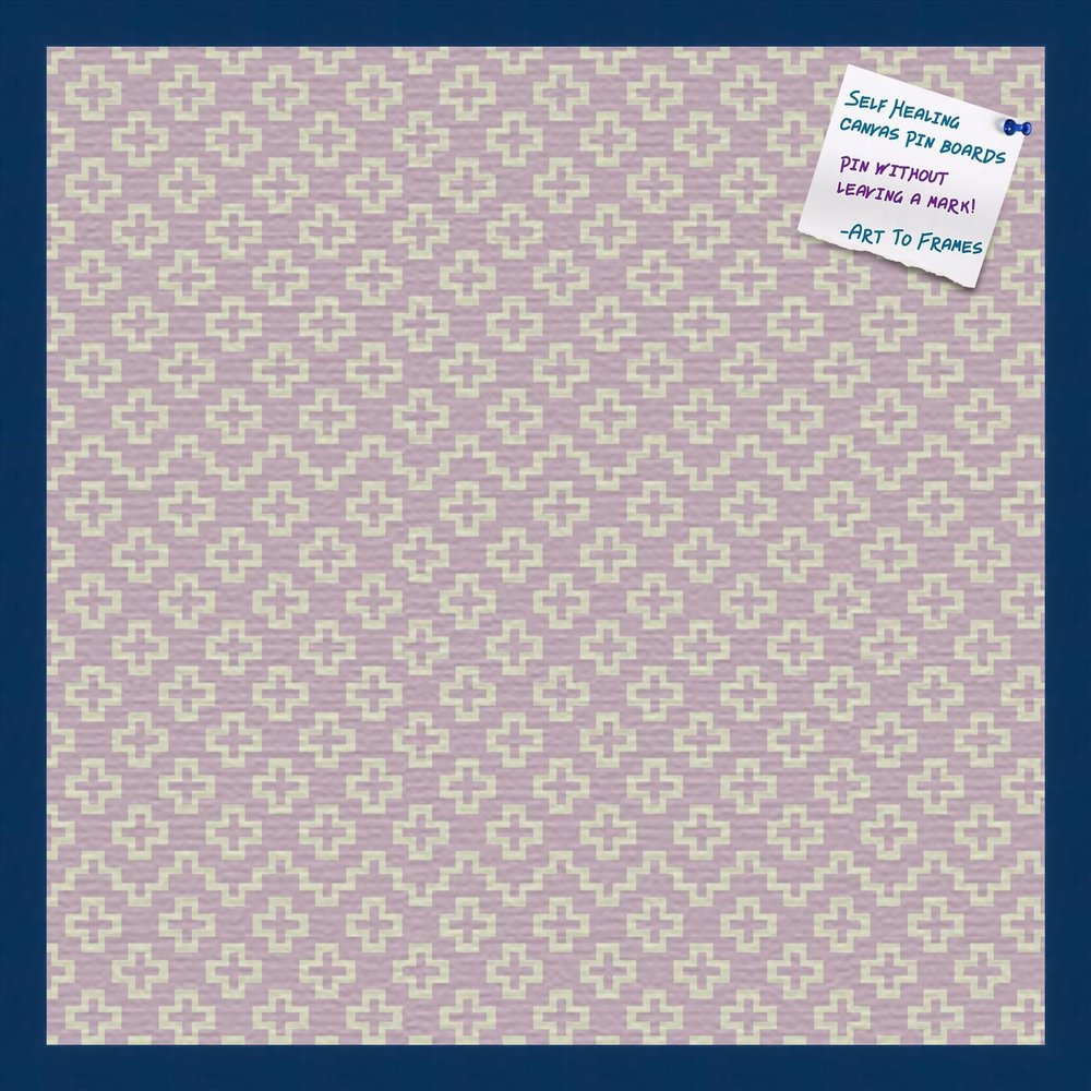 PinPix Decorative pin Cork Bulletin Board Made from Canvas, Retro Pattern Printed at 24x24 Inches and Framed in Blue Stain on Beech (PinPix-352)
