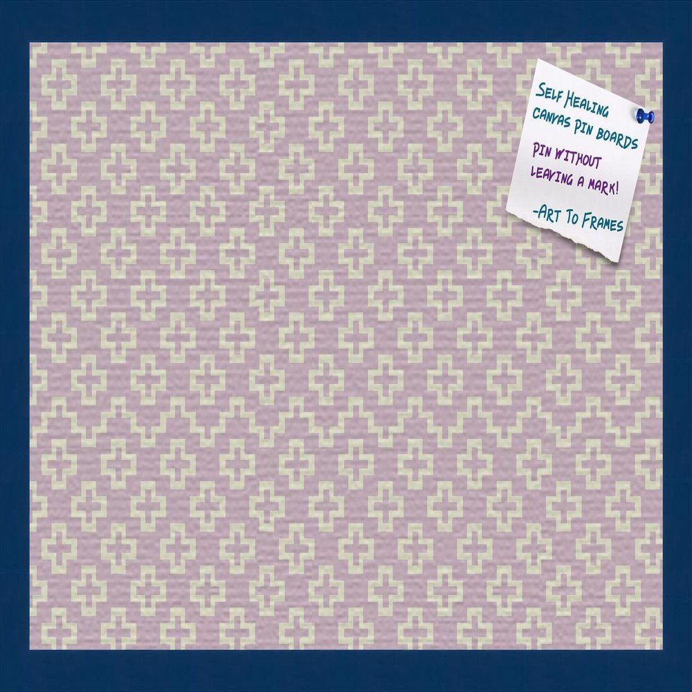 PinPix Decorative pin Cork Bulletin Board Made from Canvas, Retro Pattern Printed at 24x16 Inches and Framed in Blue Stain on Beech (PinPix-352)